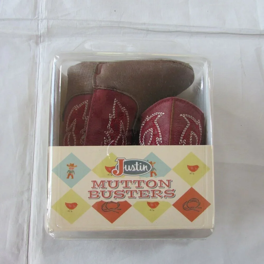 Justin Mutton Busters Canter Infant Western Boots Red Cognac MB2514